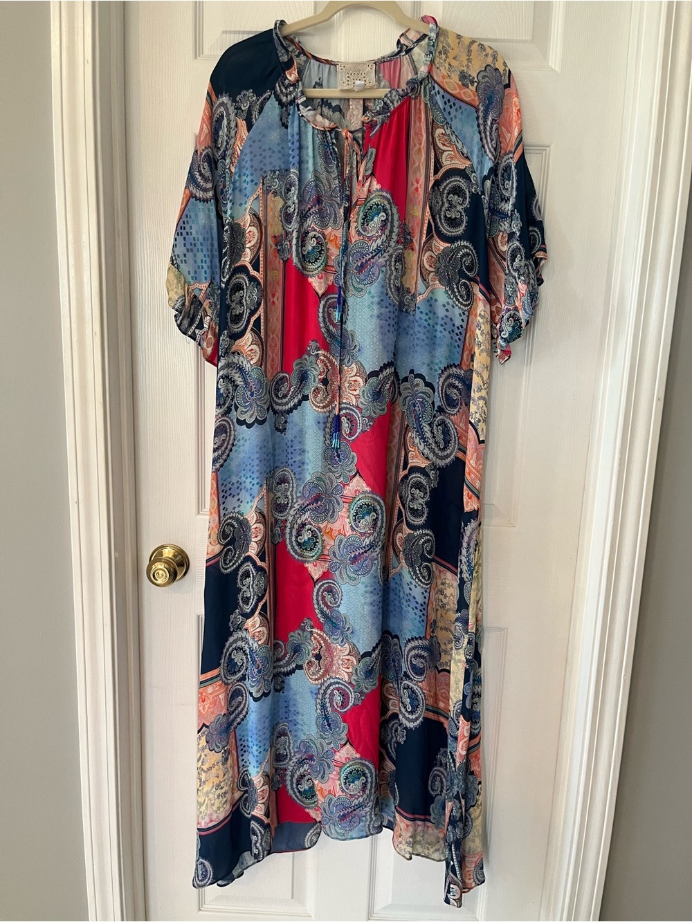 Johnny Was Jade Cordelia Easy Midi Dress Boho Paisley Multicolor Large FLAW - Picture 4 of 12